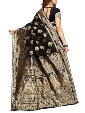floral zari motif kanjivaram saree with blouse - 15505653 - Standard Image - 2