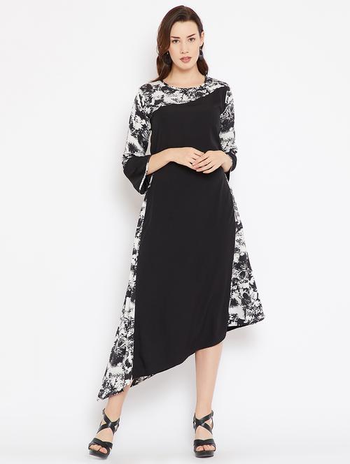printed paneled asymmetric dress - 15505807 - Standard Image - 1