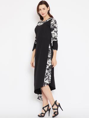 printed paneled asymmetric dress - 15505807 - Standard Image - 2