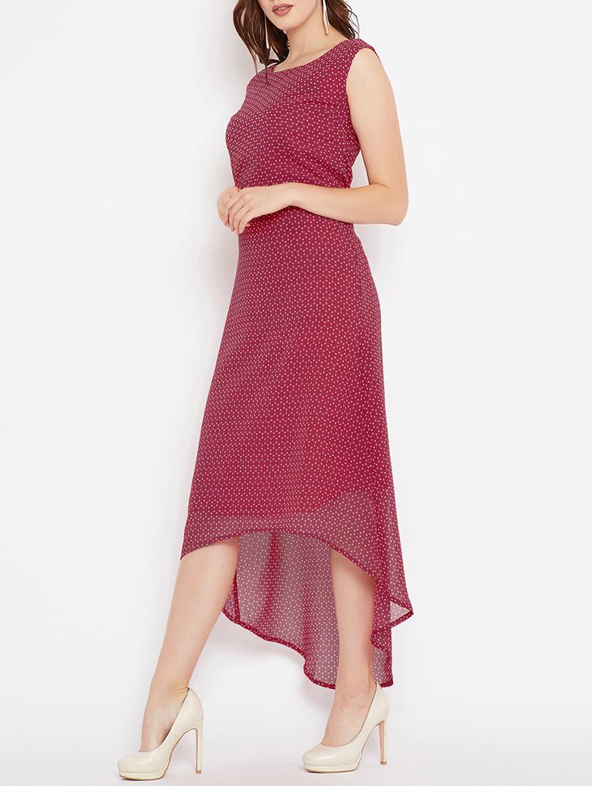 round neck printed high low dress - 15505810 - Zoom Image - 2