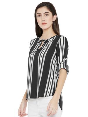 tie-up neck striped high low top - 15505854 - Standard Image - 2