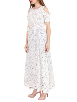 Cold shoulder self tie belted dress - 15505906 - Standard Image - 2