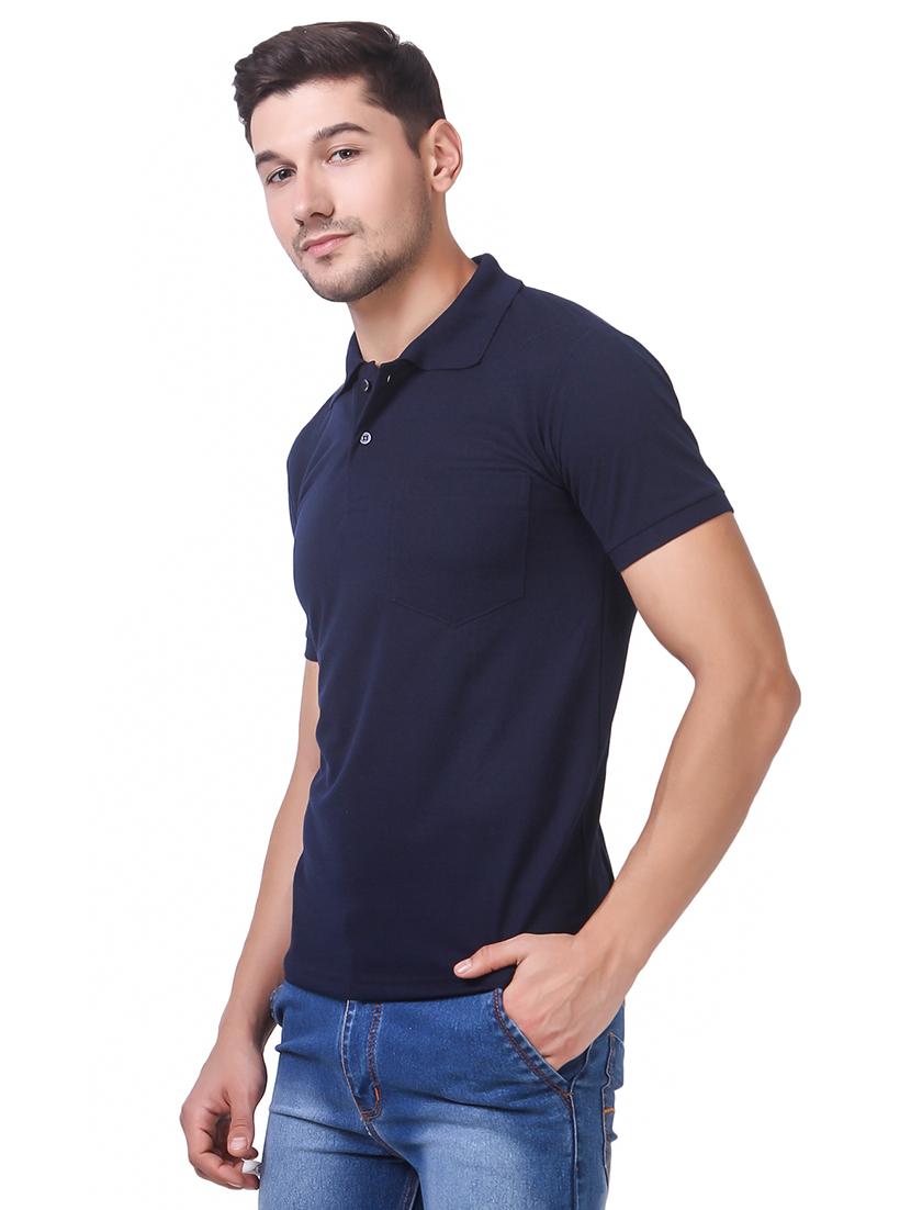 navy blue cotton pocket t-shirt - 15505932 - Zoom Image - 2