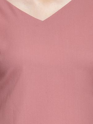 v-neck net sleeved top - 15507449 - Standard Image - 5