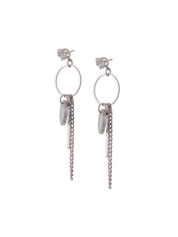 silver tone drop earrings - 15507724 - Zoom Image - 2
