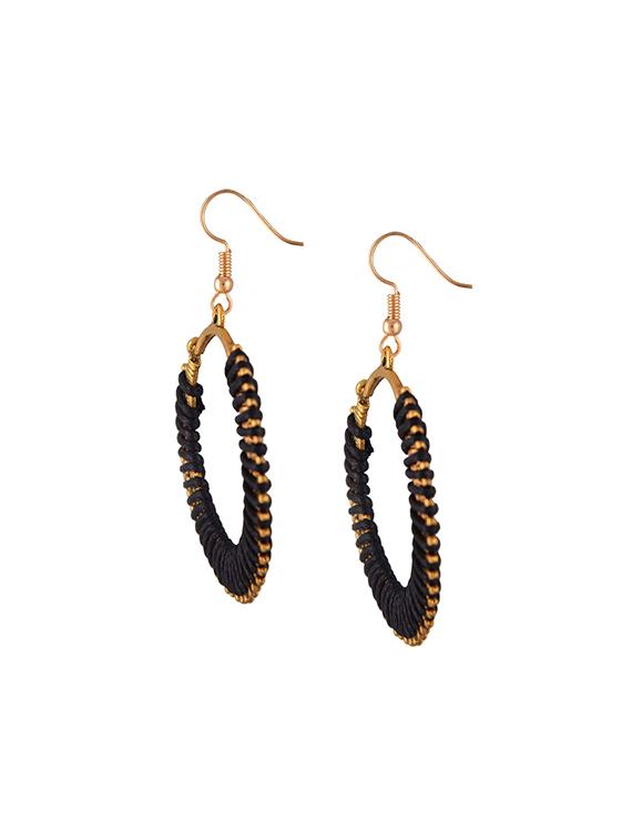 black gold tone drop earrings - 15507733 - Zoom Image - 2