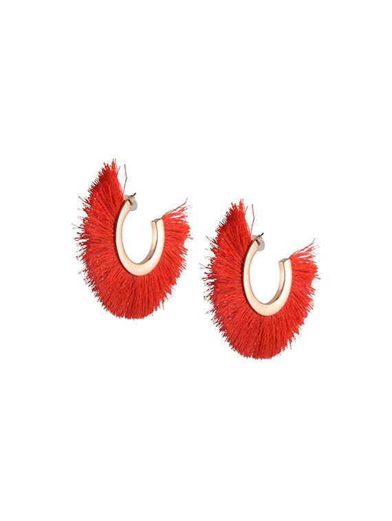 red gold tone tassel earrings - 15507735 - Zoom Image - 2