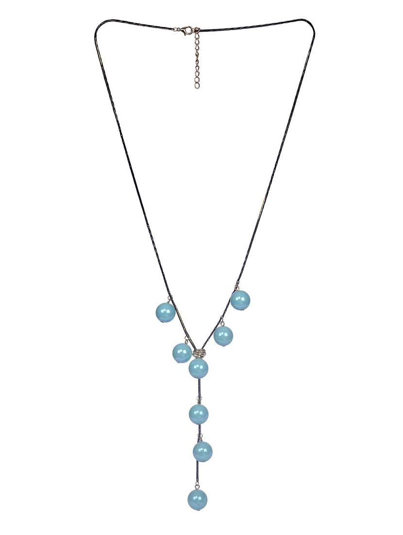 blue metal long necklace - 15507780 - Zoom Image - 2