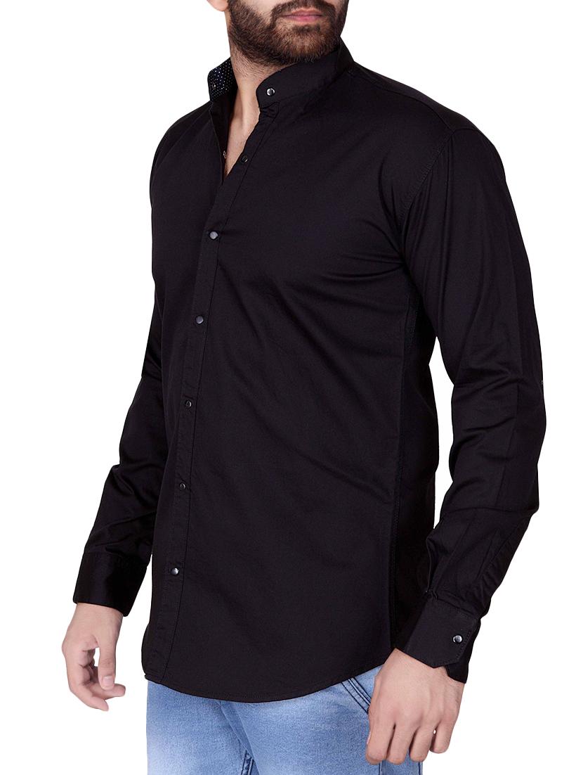 black cotton casual shirt - 15511363 - Zoom Image - 2