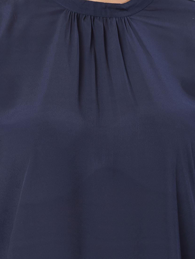 Twilight navy flary sleeves kurti - 15512017 - Zoom Image - 5