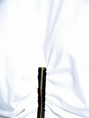 gathered detail zipper front top - 15512107 - Standard Image - 5