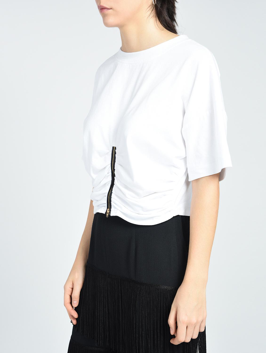 gathered detail zipper front top - 15512107 - Zoom Image - 2