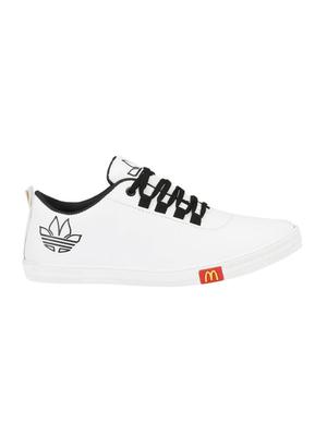 white leatherette lace up sneakers - 15513186 - Standard Image - 2