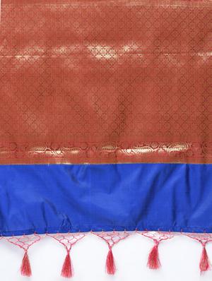Zari motifs banarasi saree with blouse - 15513937 - Standard Image - 5