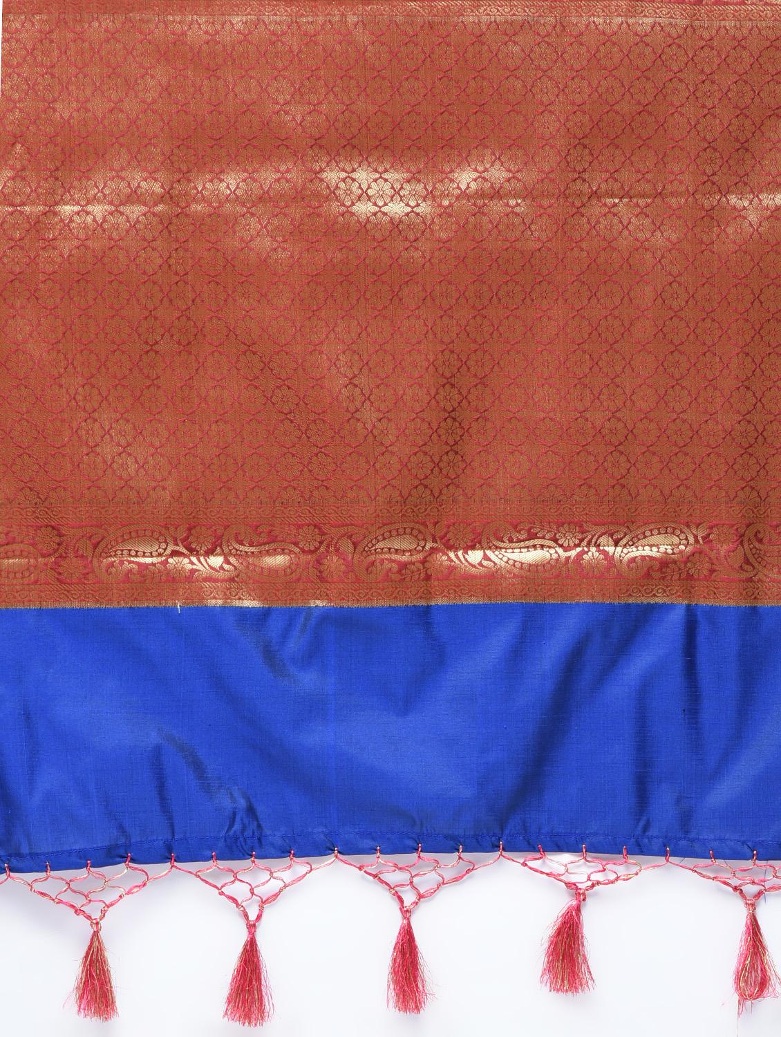 Zari motifs banarasi saree with blouse - 15513937 - Zoom Image - 5