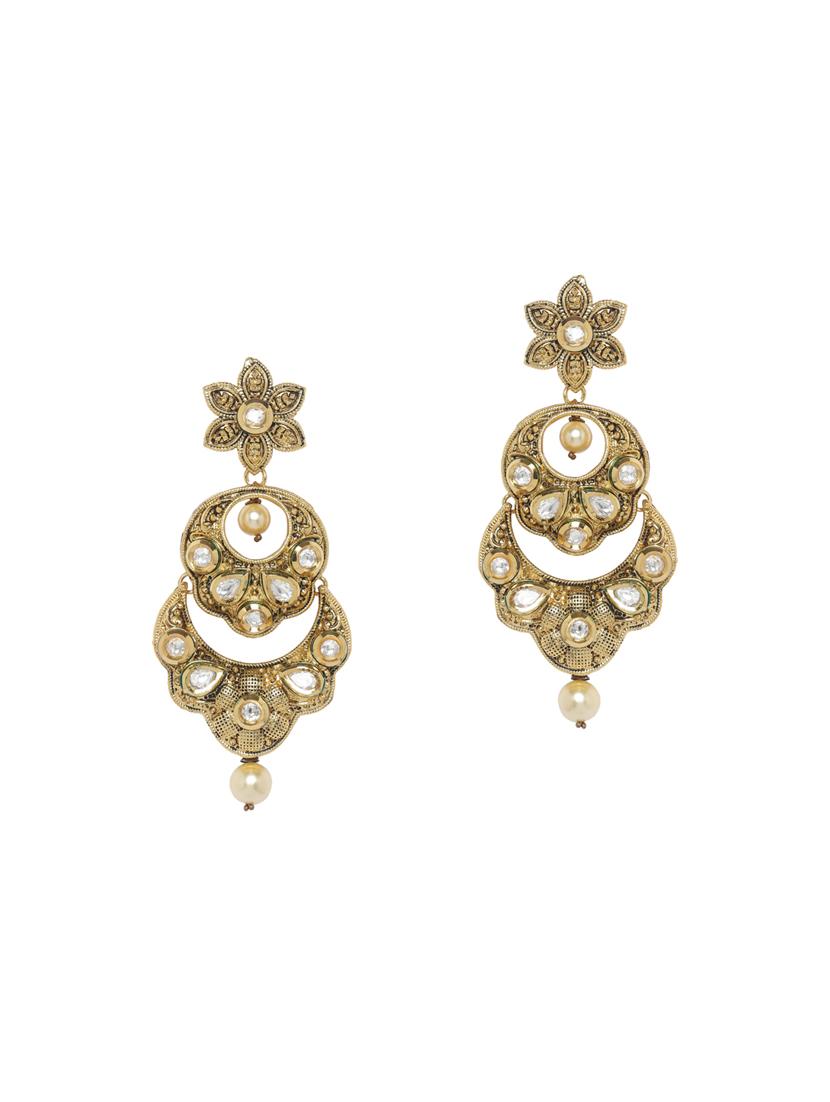 Gold Tone Stone Earrings - 15514302 - Zoom Image - 2