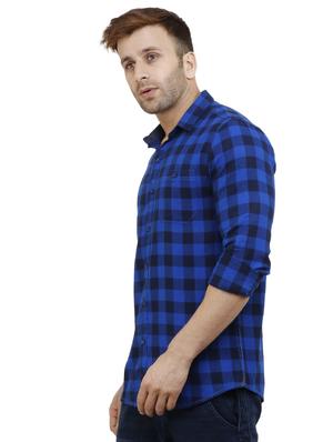 blue cotton casual shirt - 15514415 - Standard Image - 2