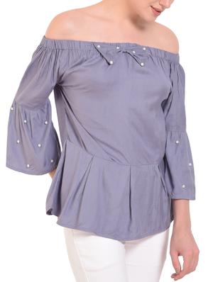 embellished bow pleated hem top - 15514874 - Standard Image - 2