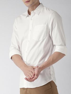 white solid casual shirt - 15514900 - Standard Image - 2