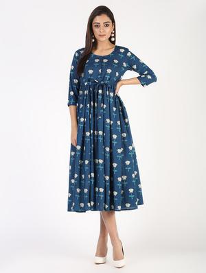 printed flared kurta - 15515235 - Standard Image - 2