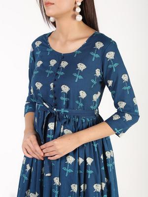 printed flared kurta - 15515235 - Standard Image - 5