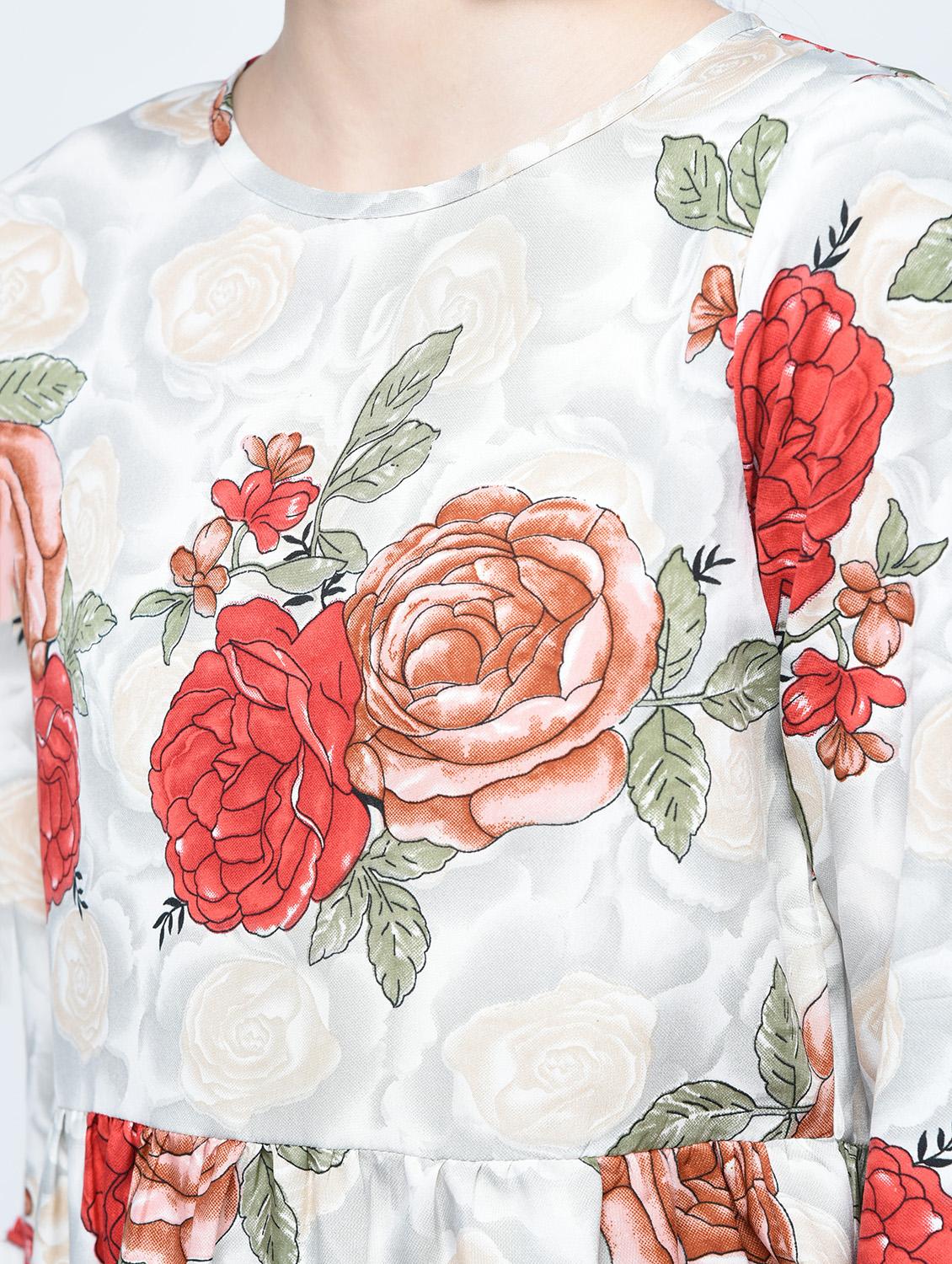 flute sleeved floral top - 15515239 - Zoom Image - 5