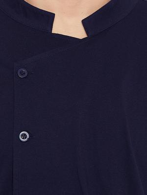 blue cotton asymmetric kurta - 15515677 - Standard Image - 5