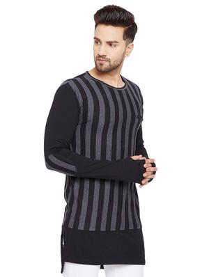 black cotton thumb hole tshirt - 15515697 - Standard Image - 2
