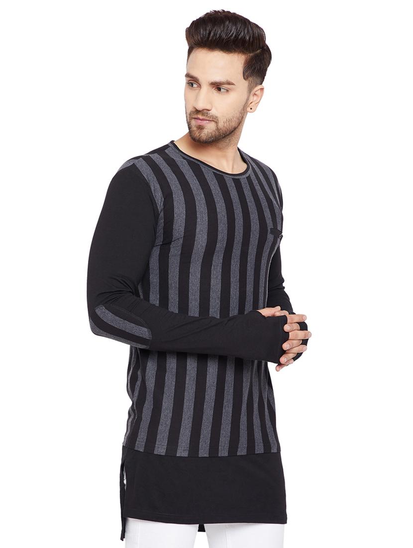 black cotton thumb hole tshirt - 15515697 - Zoom Image - 2