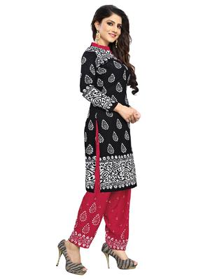 black crepe patiyala suits unstitched suit - 15515919 - Standard Image - 2