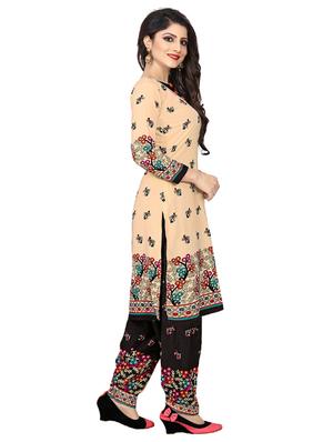 cream crepe patiyala suits unstitched suit - 15515926 - Standard Image - 2
