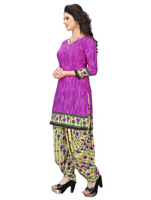 pink crepe patiyala suits unstitched suit - 15515938 - Standard Image - 2