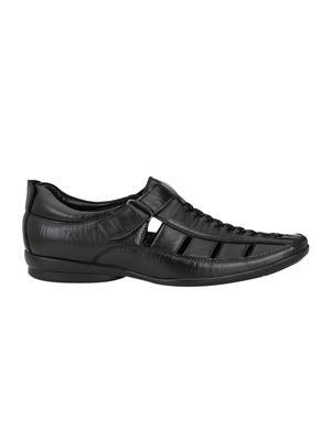 black leatherette slip on sandals - 15516012 - Standard Image - 2