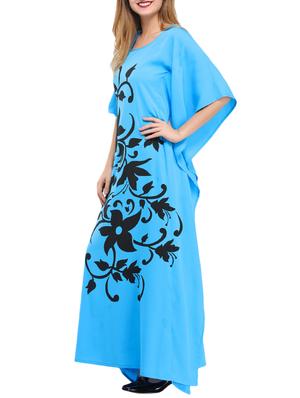 light blue printed kaftan - 15516944 - Standard Image - 2