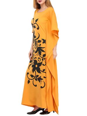 mustard printed kaftan - 15516946 - Standard Image - 2