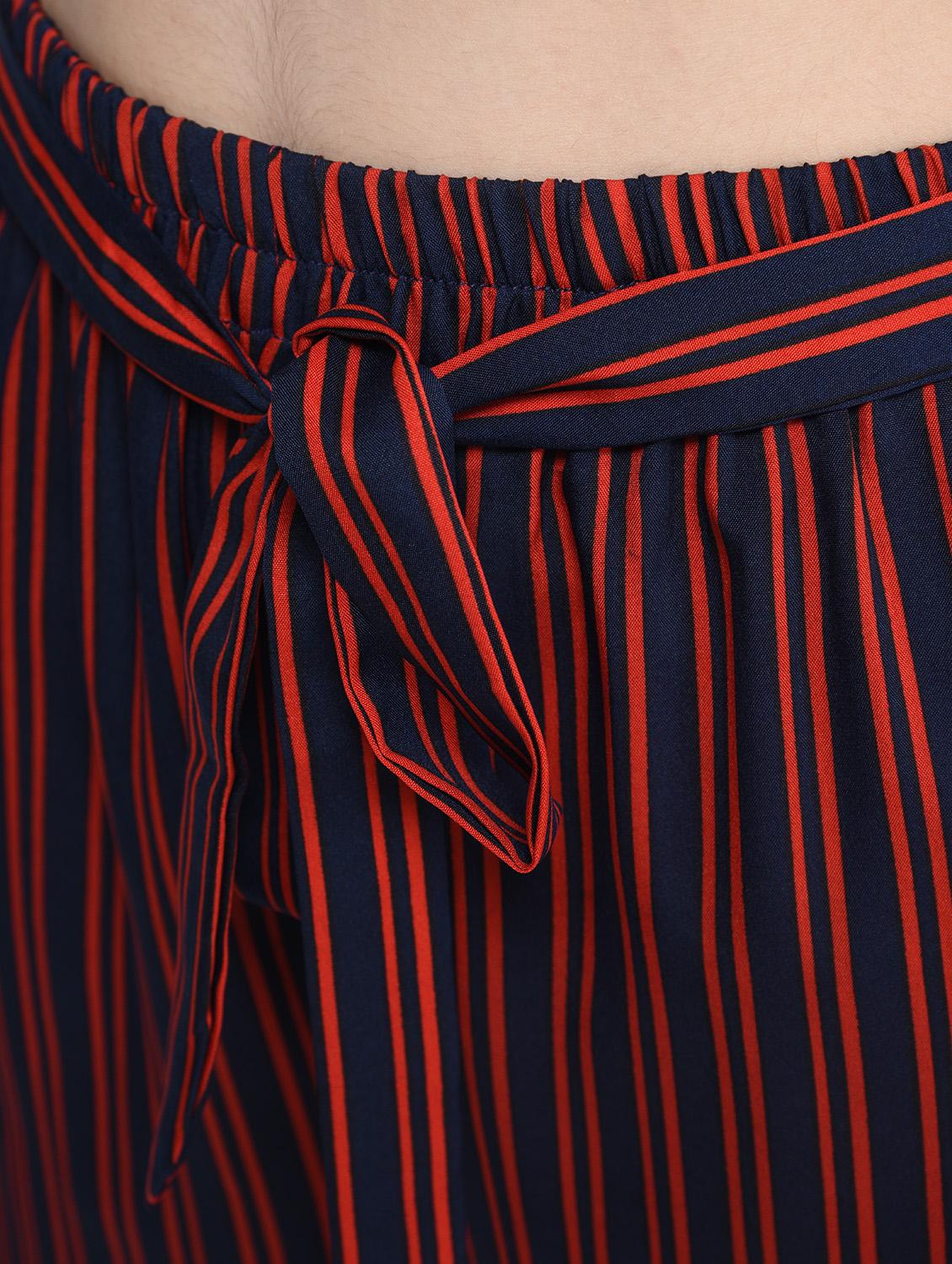 Stripes front tie knot straight palazzo - 15517322 - Zoom Image - 5