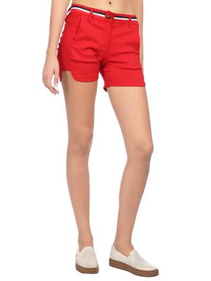 waist taping solid shorts - 15517452 - Standard Image - 2