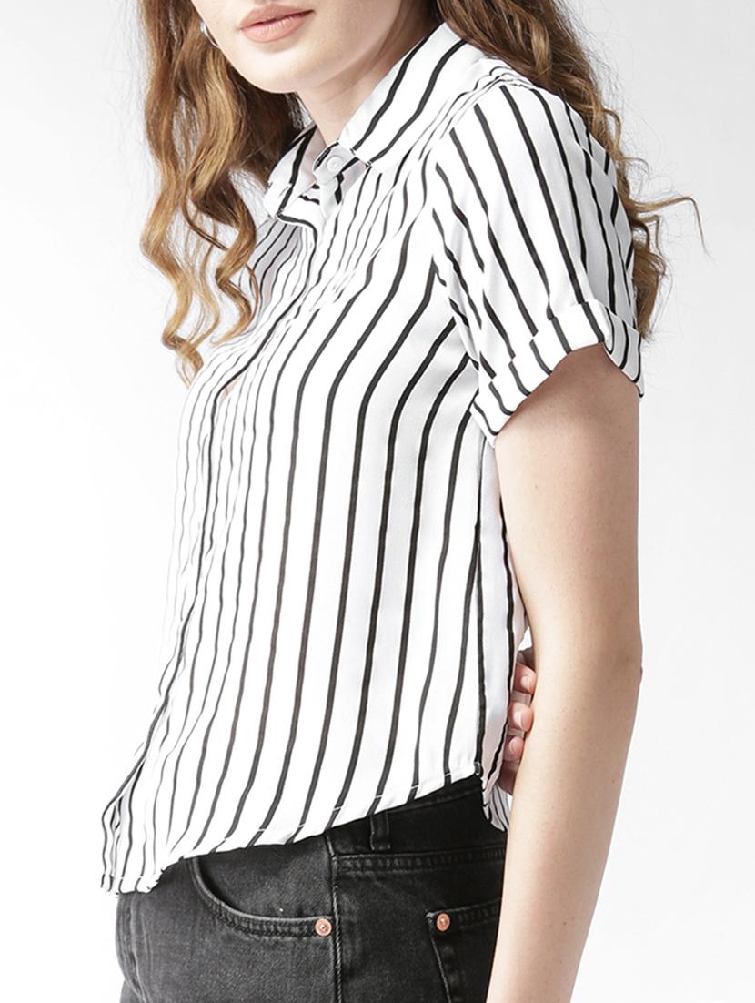 turn-up sleeved striped shirt - 15517674 - Zoom Image - 2