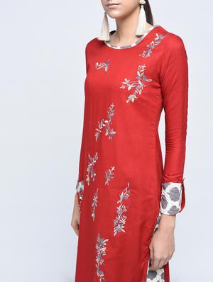 Embroidered layered kurta - 15517700 - Standard Image - 2