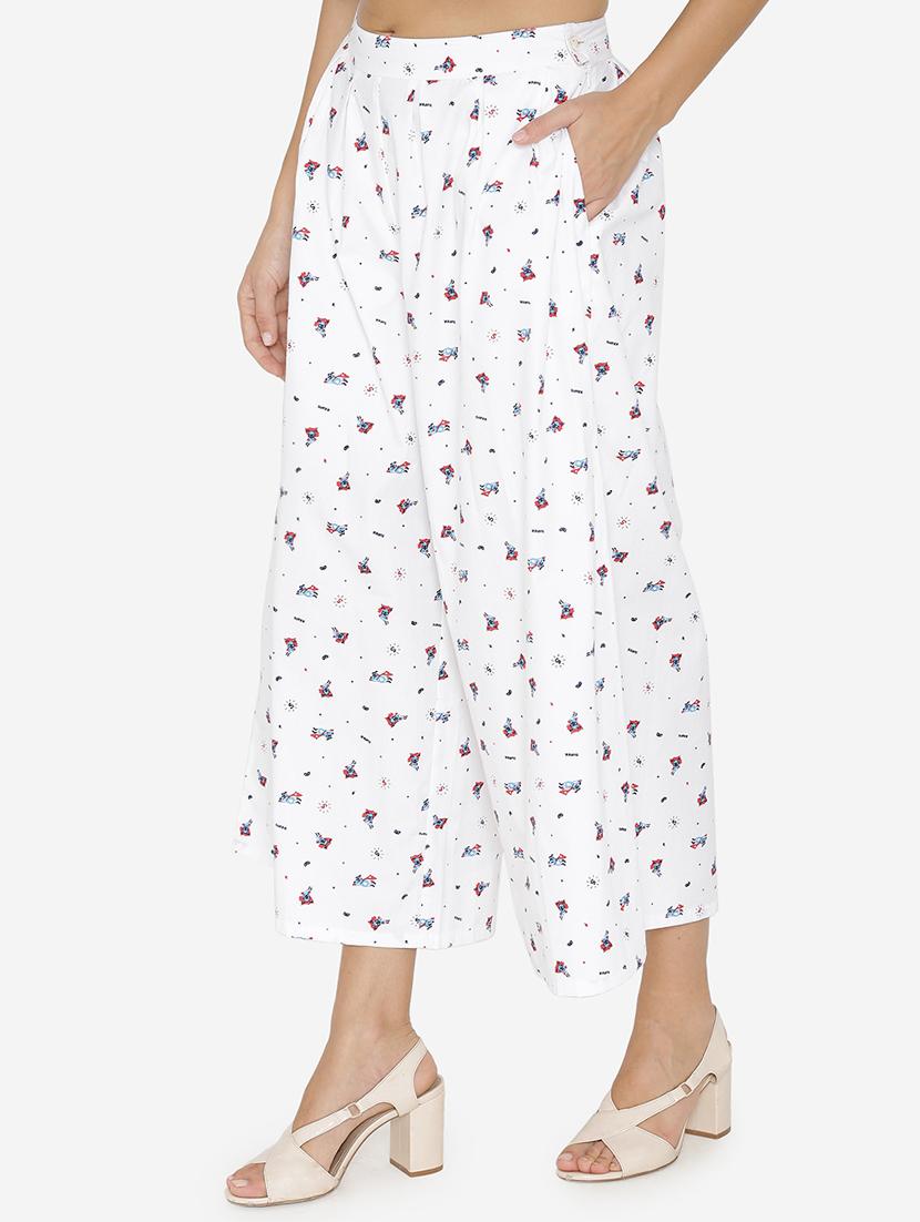 printed flared palazzo - 15518024 - Zoom Image - 2