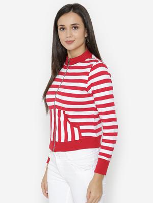 zip-up front striped sweatshirt - 15518027 - Standard Image - 2