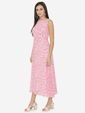 back cutout printed dress - 15518036 - Standard Image - 2
