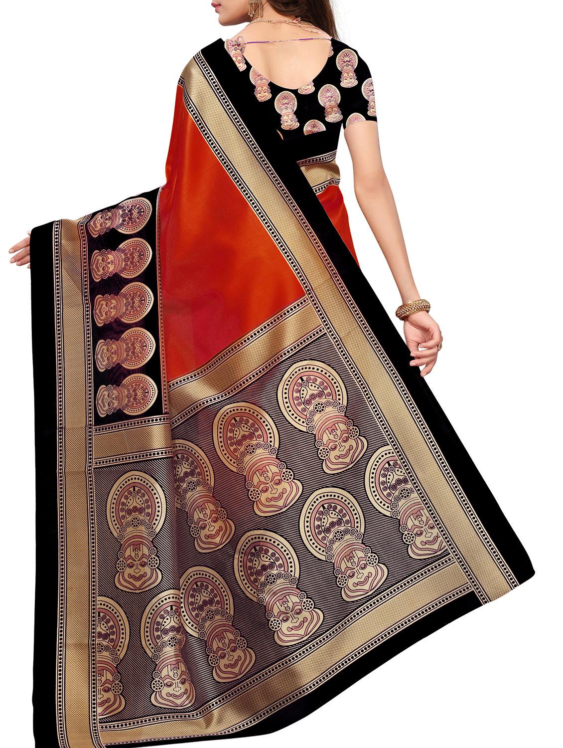 Contrast border mysore silk saree with blouse - 15518136 - Zoom Image - 2