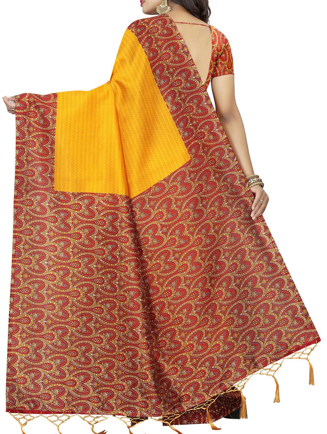 Contrast border mysore silk saree with blouse - 15518139 - Zoom Image - 2