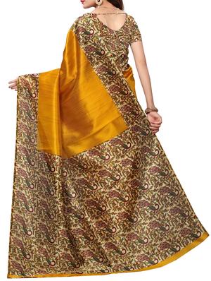 Contrast border mysore silk saree with blouse - 15518150 - Standard Image - 2