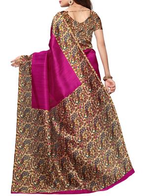 Contrast border mysore silk saree with blouse - 15518151 - Standard Image - 2