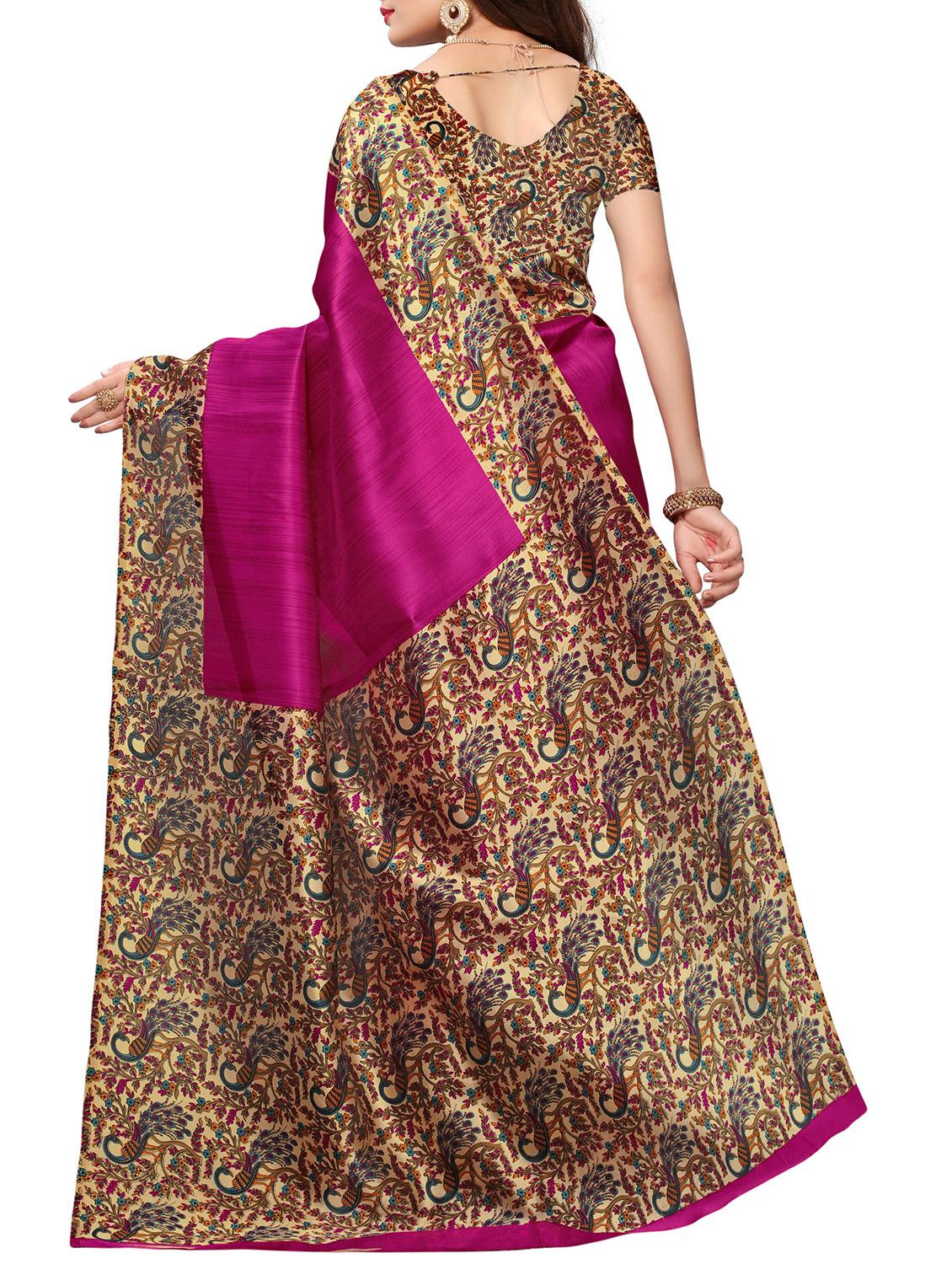 Contrast border mysore silk saree with blouse - 15518151 - Zoom Image - 2