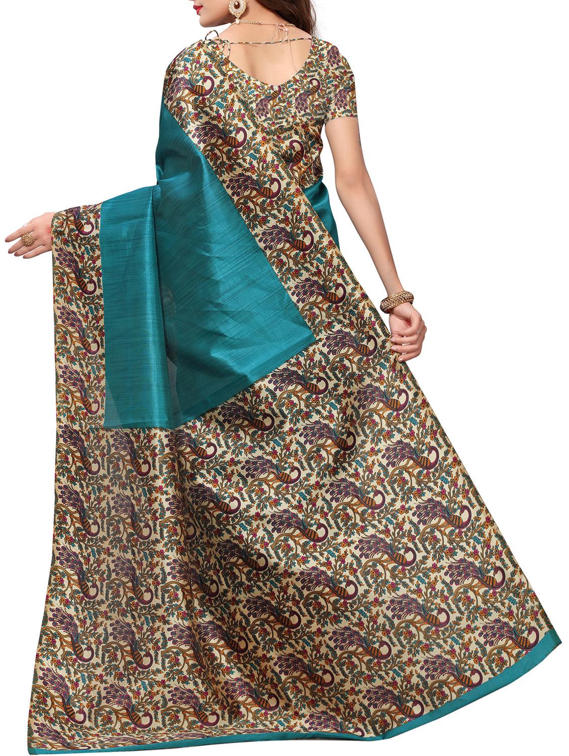 Contrast border mysore silk saree with blouse - 15518152 - Zoom Image - 2
