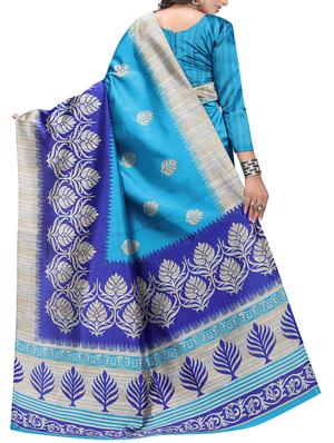 Printed mysore silk saree with blouse - 15518157 - Standard Image - 2