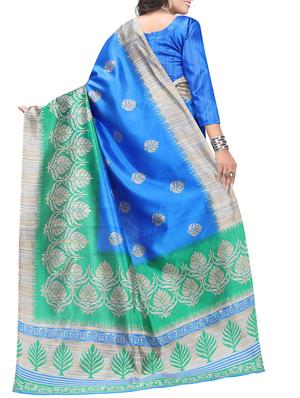 Printed mysore silk saree with blouse - 15518158 - Standard Image - 2